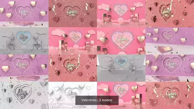 Valentines 3D Model Collection