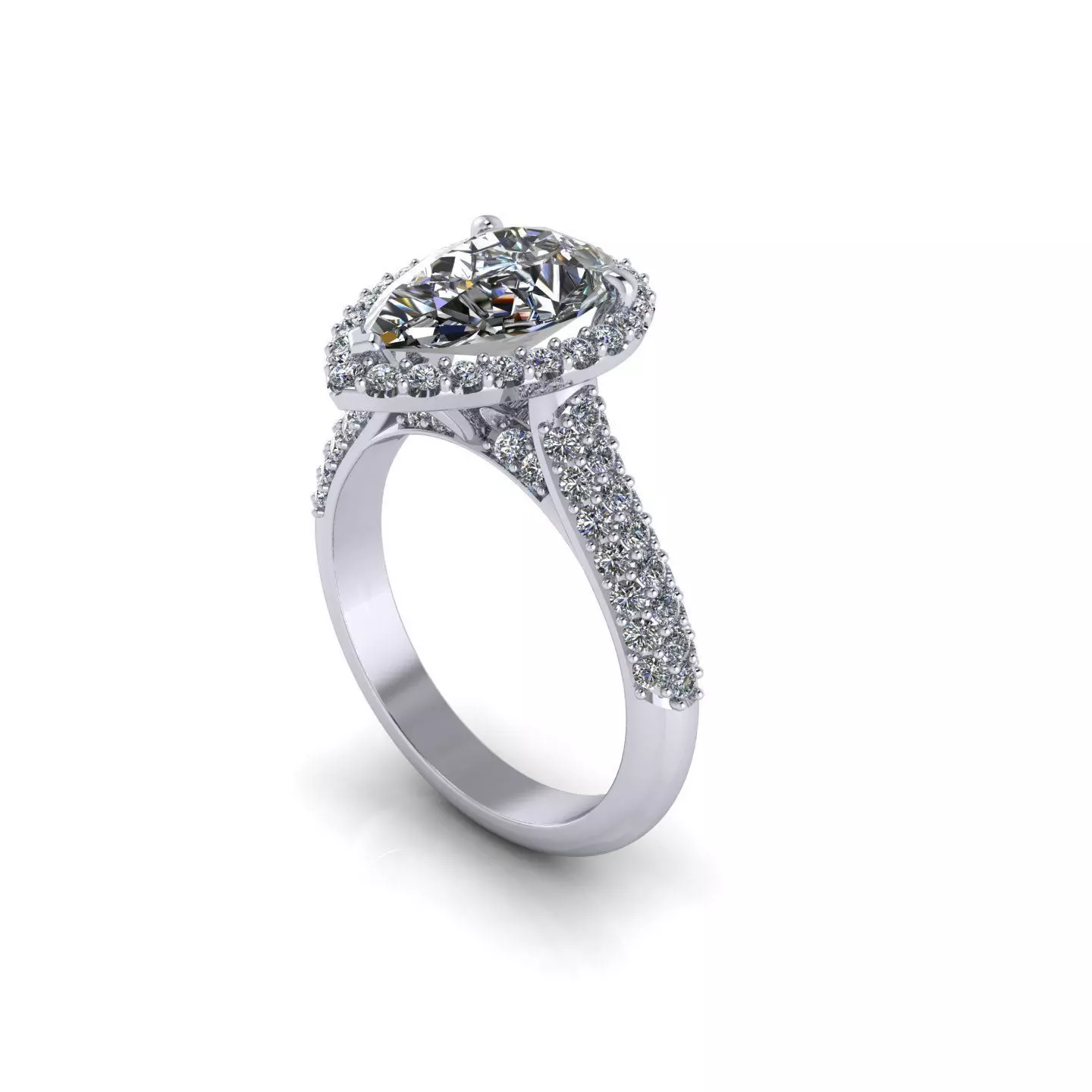 Parad Pear Diamond Ring 3D print model