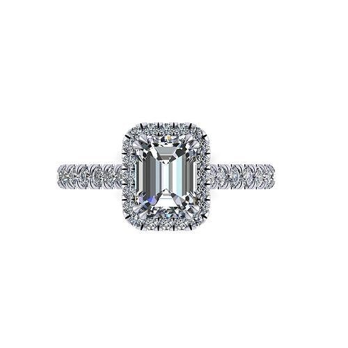 Parad Solid Emerald Cut Diamond Ring 3D print model