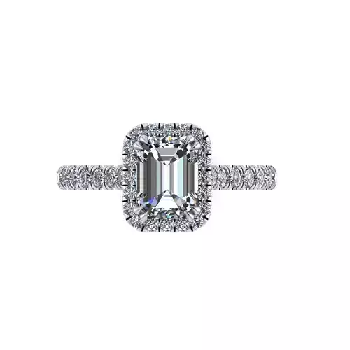 Parad Solid Emerald Cut Diamond Ring