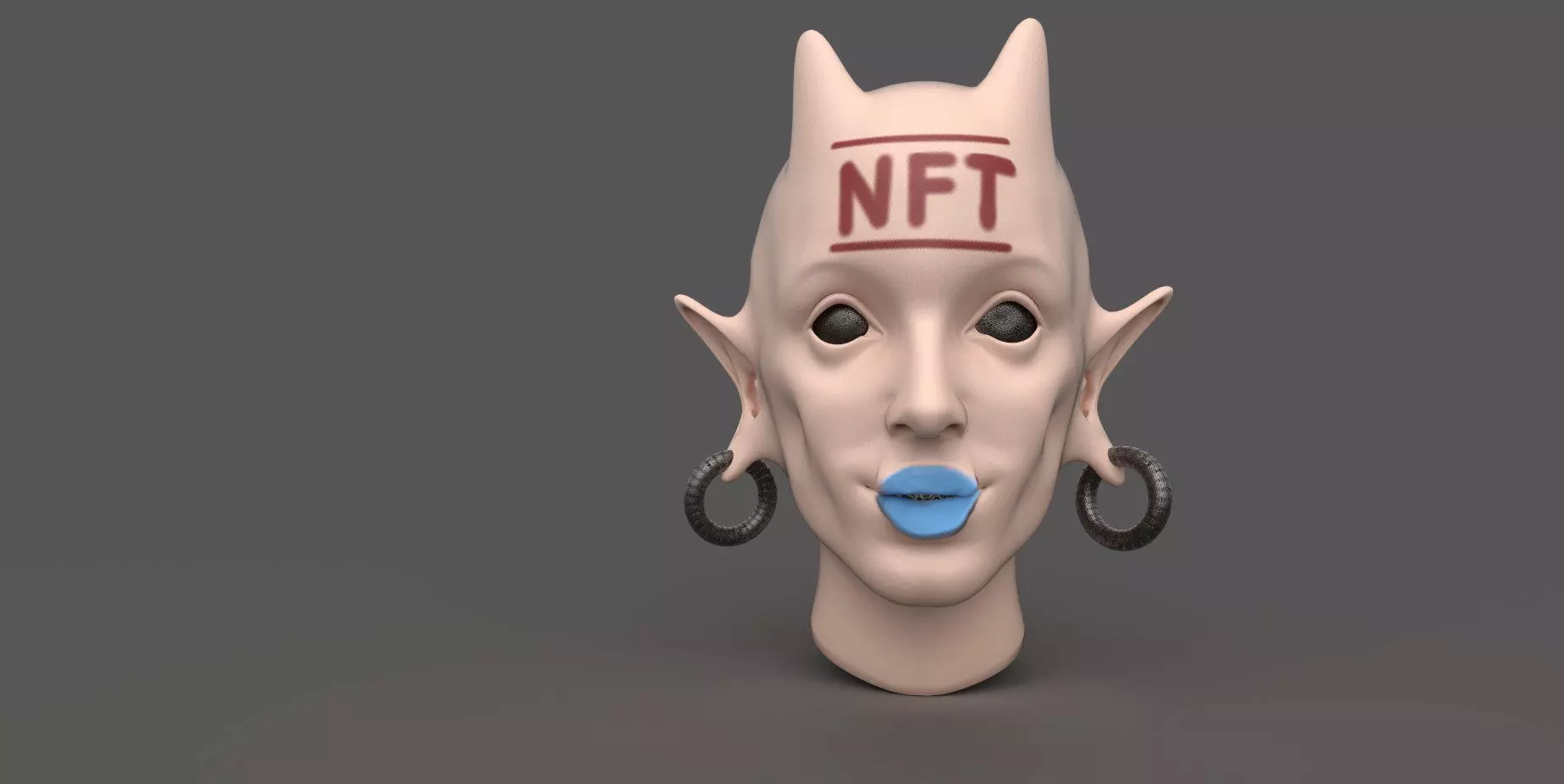 11 3d nft art girl face art 3d nft collections 3d nft model  3D model_0