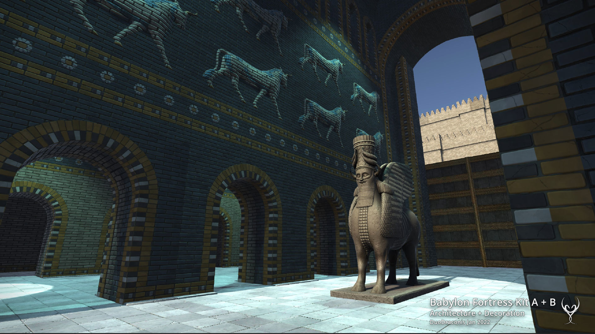 Babylon Fortress Kit A Architecture Low-poly 3D model_2