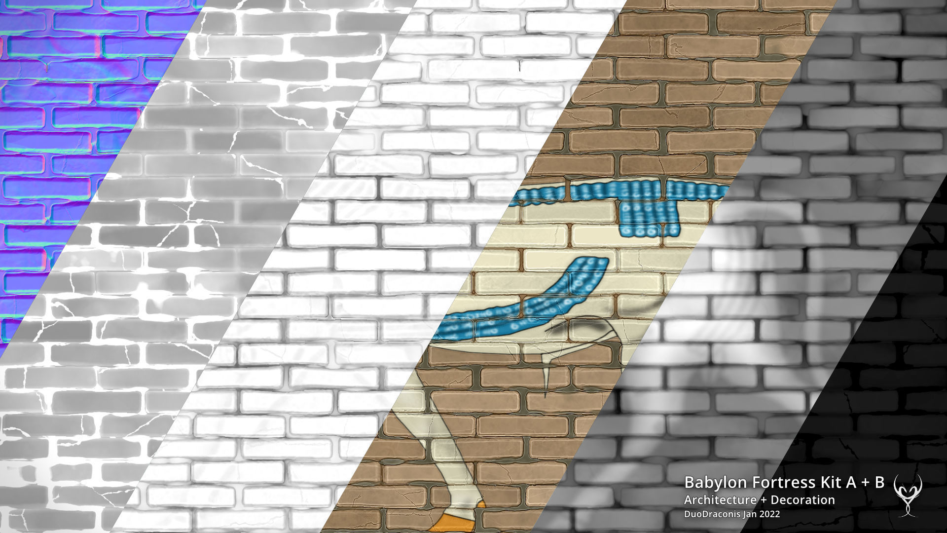 Babylon Fortress Kit A Architecture Low-poly 3D model_3