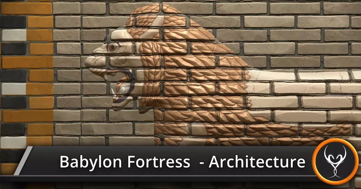 Babylon Fortress Kit A Architecture Low-poly 3D model_0