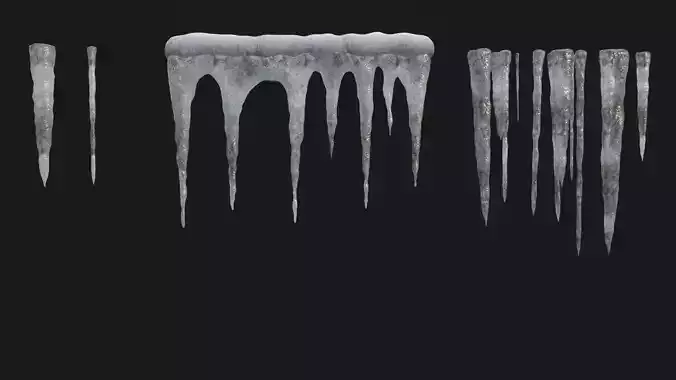 Icicles Pack Low-poly 3D model