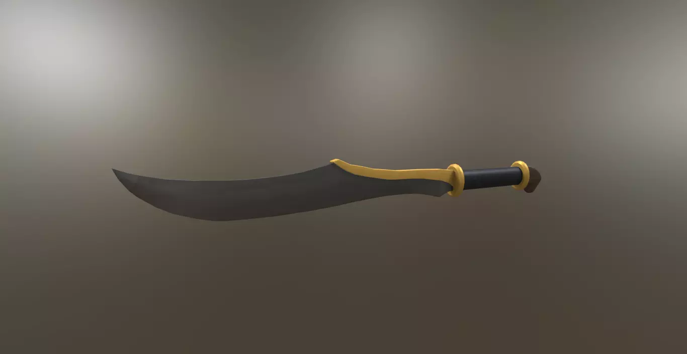 3D elven blade Low-poly 3D model_0