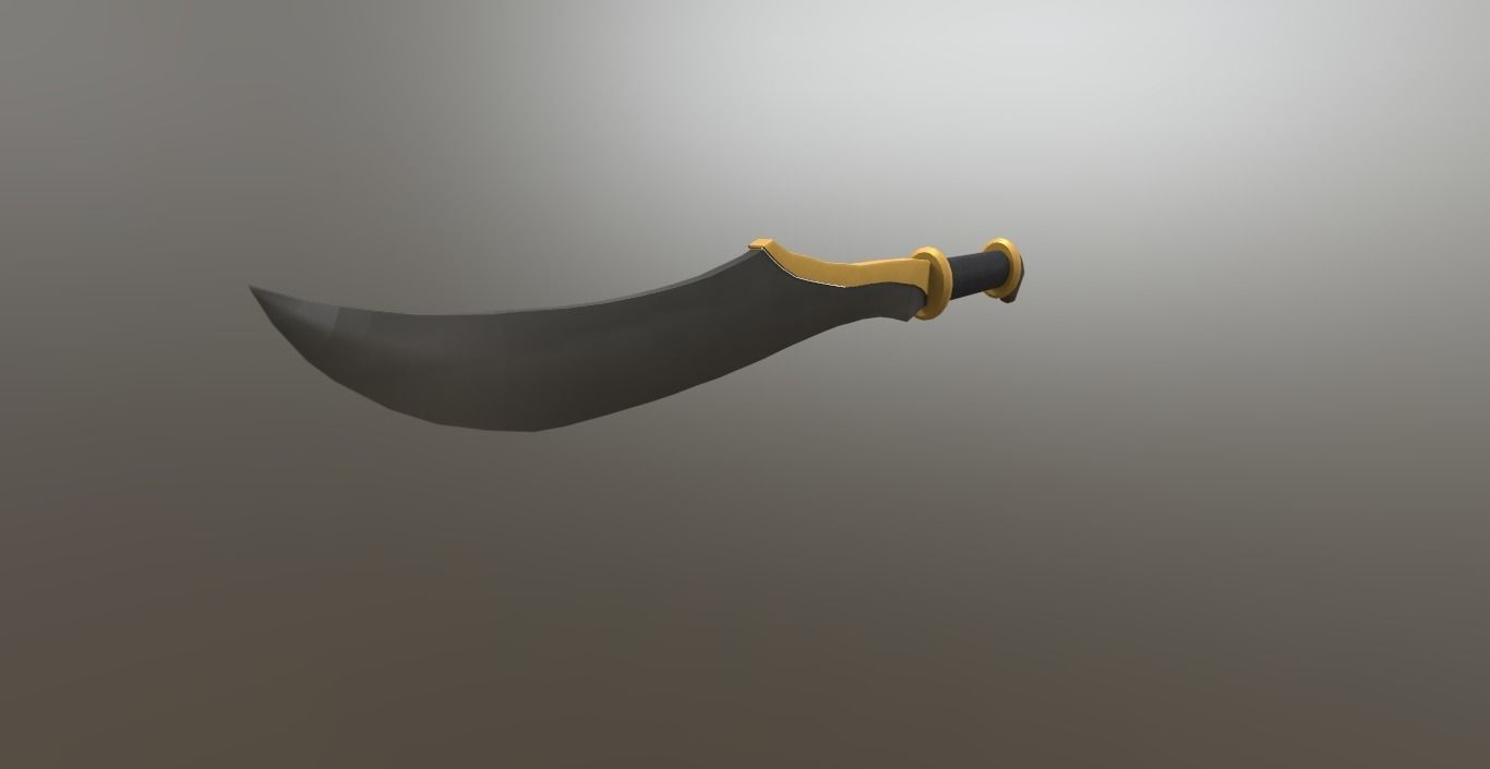 3D elven blade Low-poly 3D model_4