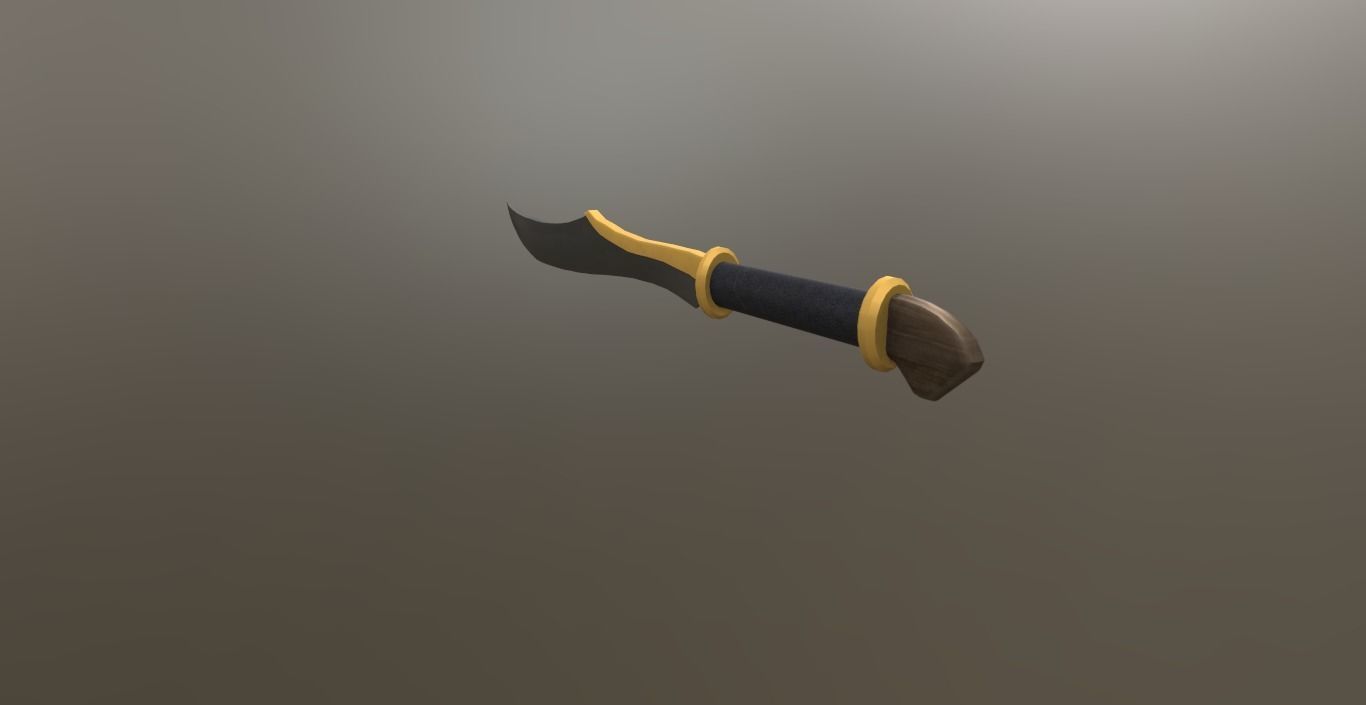 3D elven blade Low-poly 3D model_3