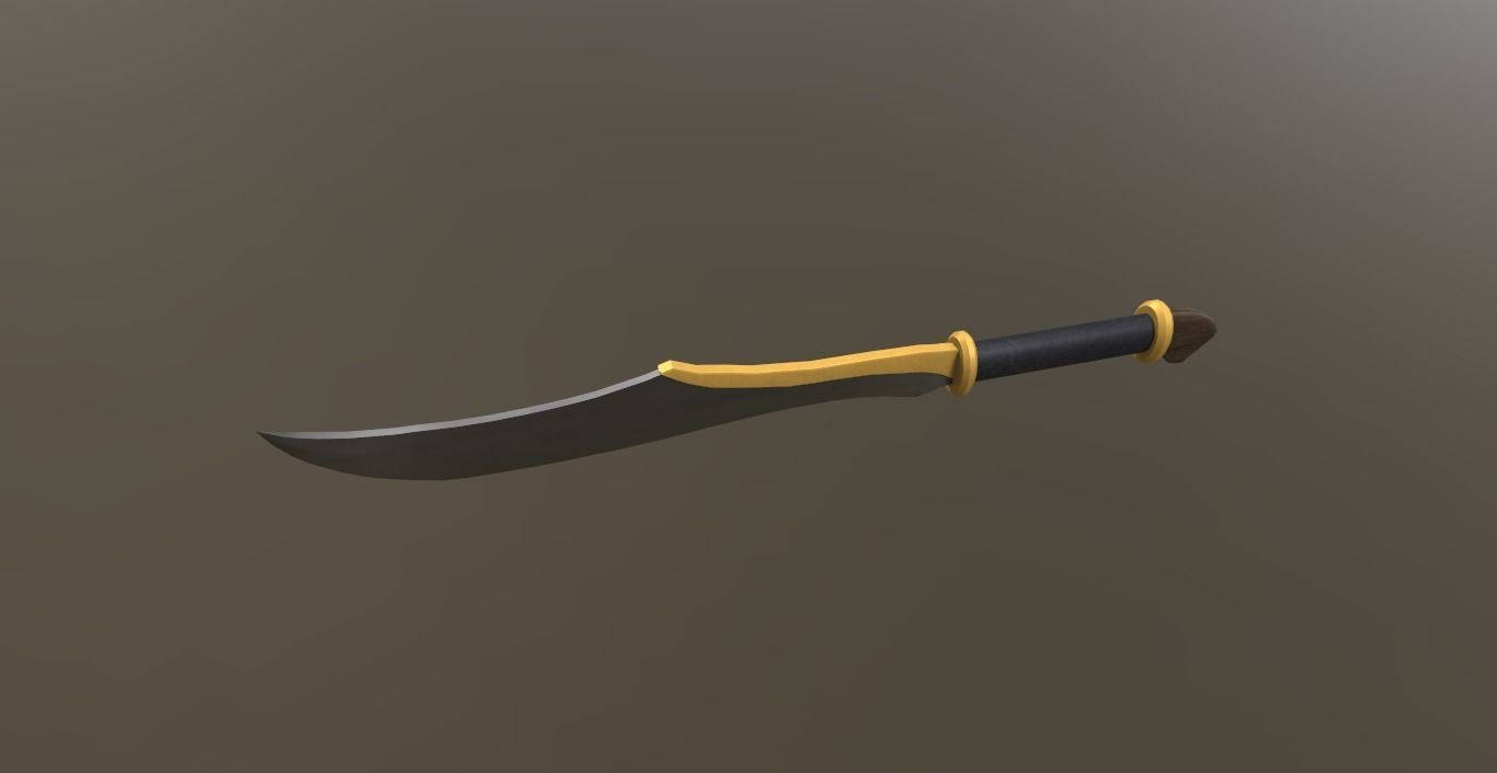 3D elven blade Low-poly 3D model_2