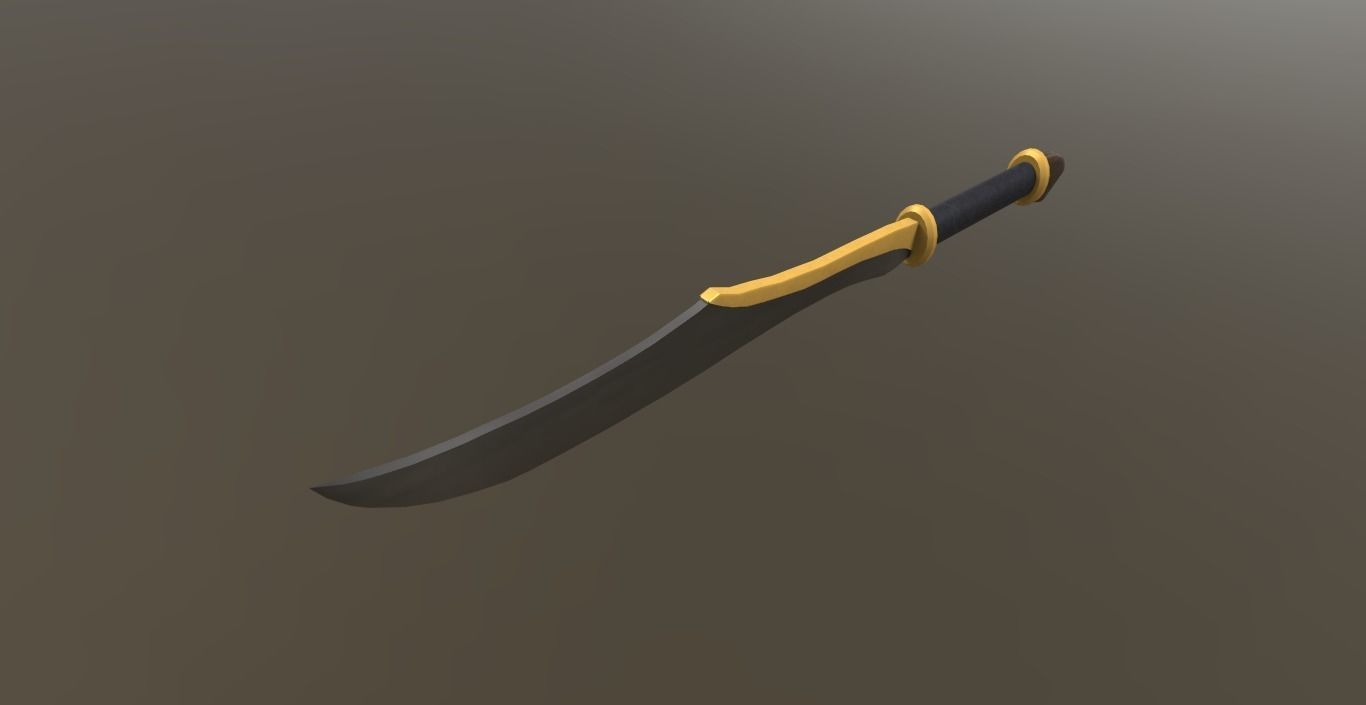 3D elven blade Low-poly 3D model_5