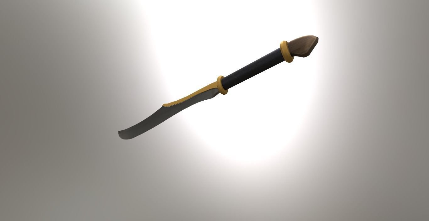 3D elven blade Low-poly 3D model_6