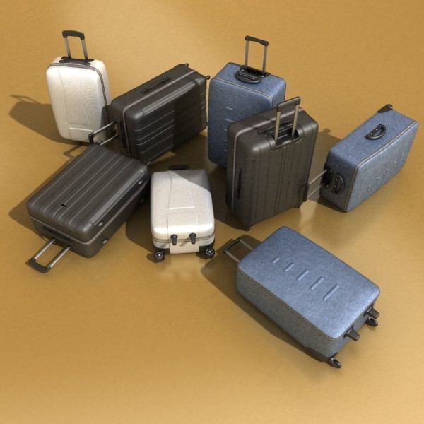 Suitcase Collection High Detail 3D model_3