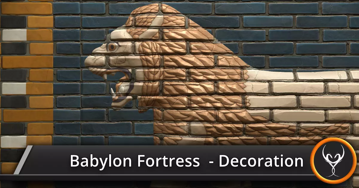 Babylon Fortress Kit B Decoration Low-poly 3D model_0