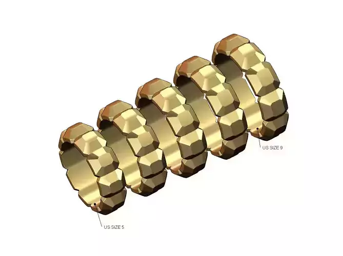 Chunky cushion fashion band US sizes 5to9