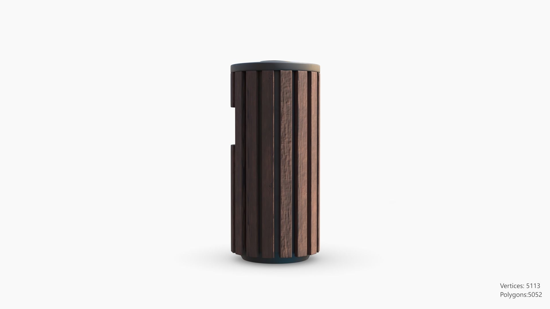 Wooden Trashcan 3D model_5