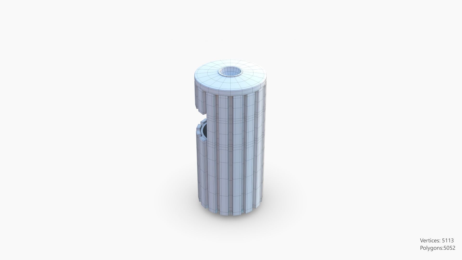 Wooden Trashcan 3D model_9
