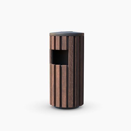 Wooden Trashcan 3D model