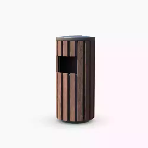 Wooden Trashcan 3D model