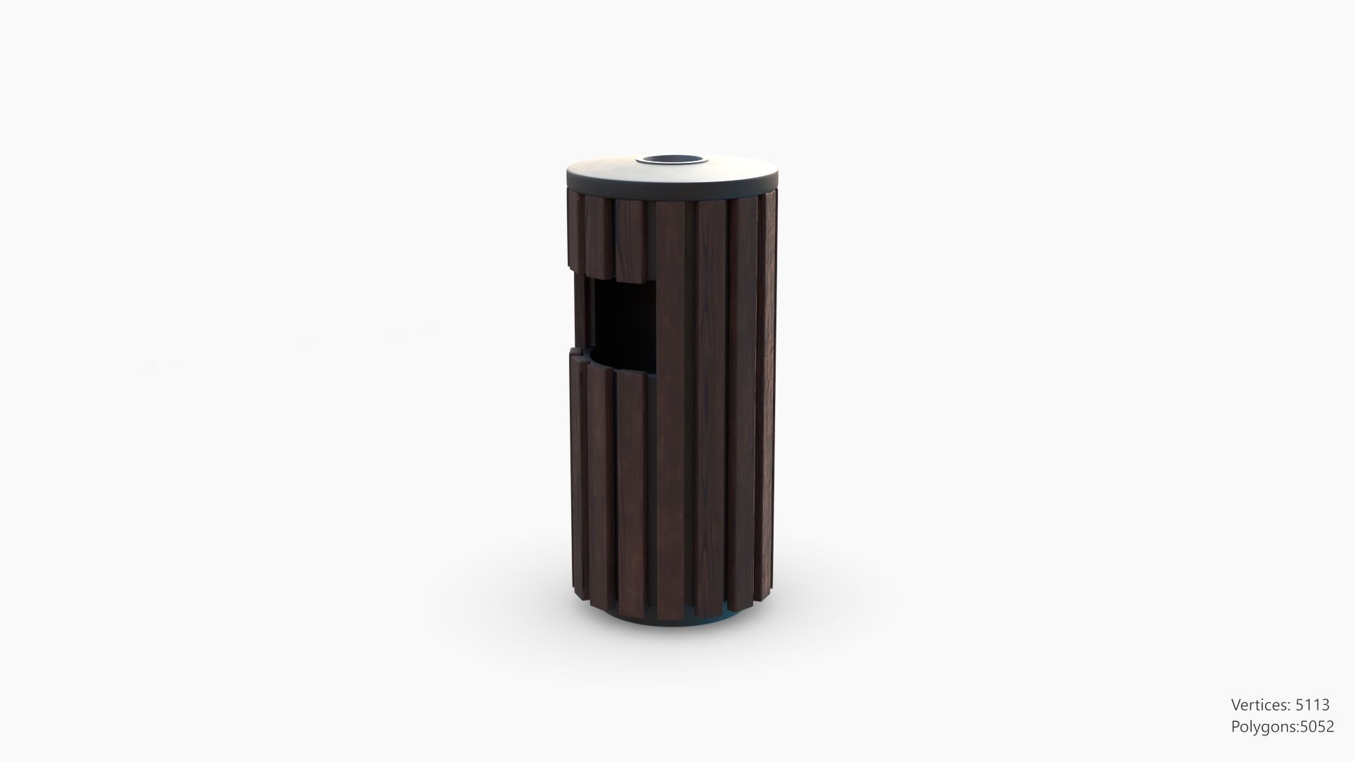 Wooden Trashcan 3D model_3