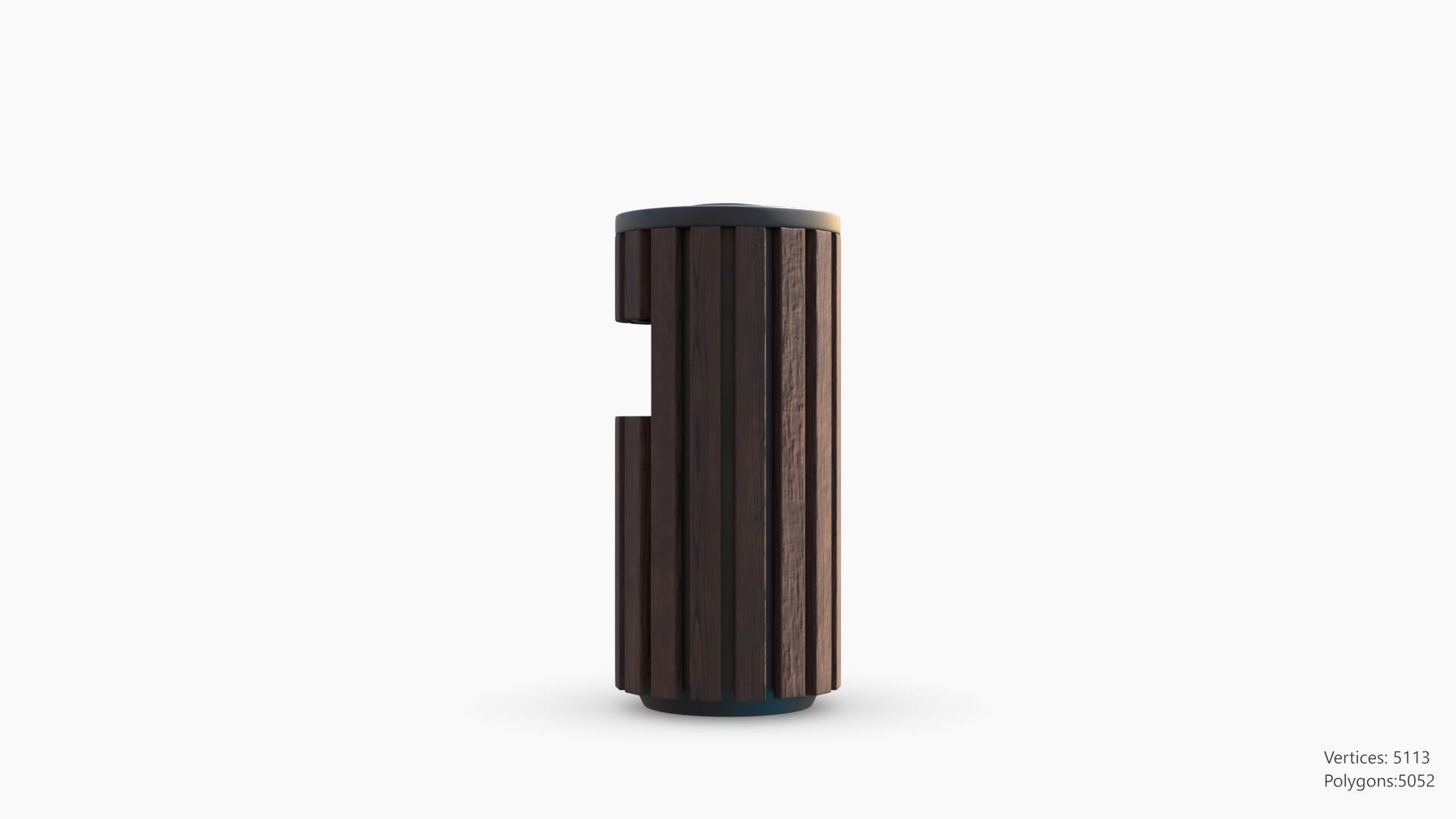 Wooden Trashcan 3D model_8