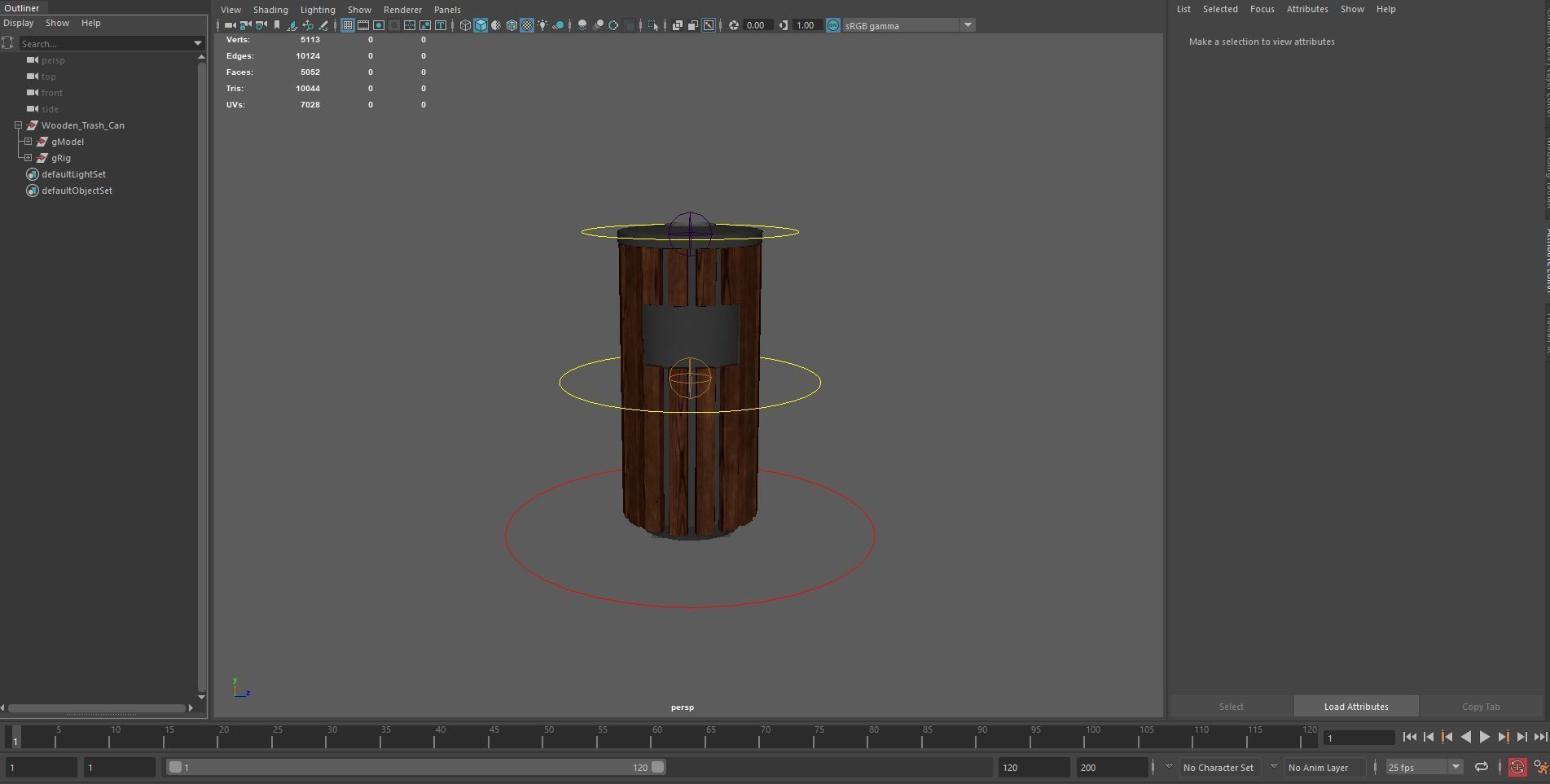 Wooden Trashcan 3D model_16