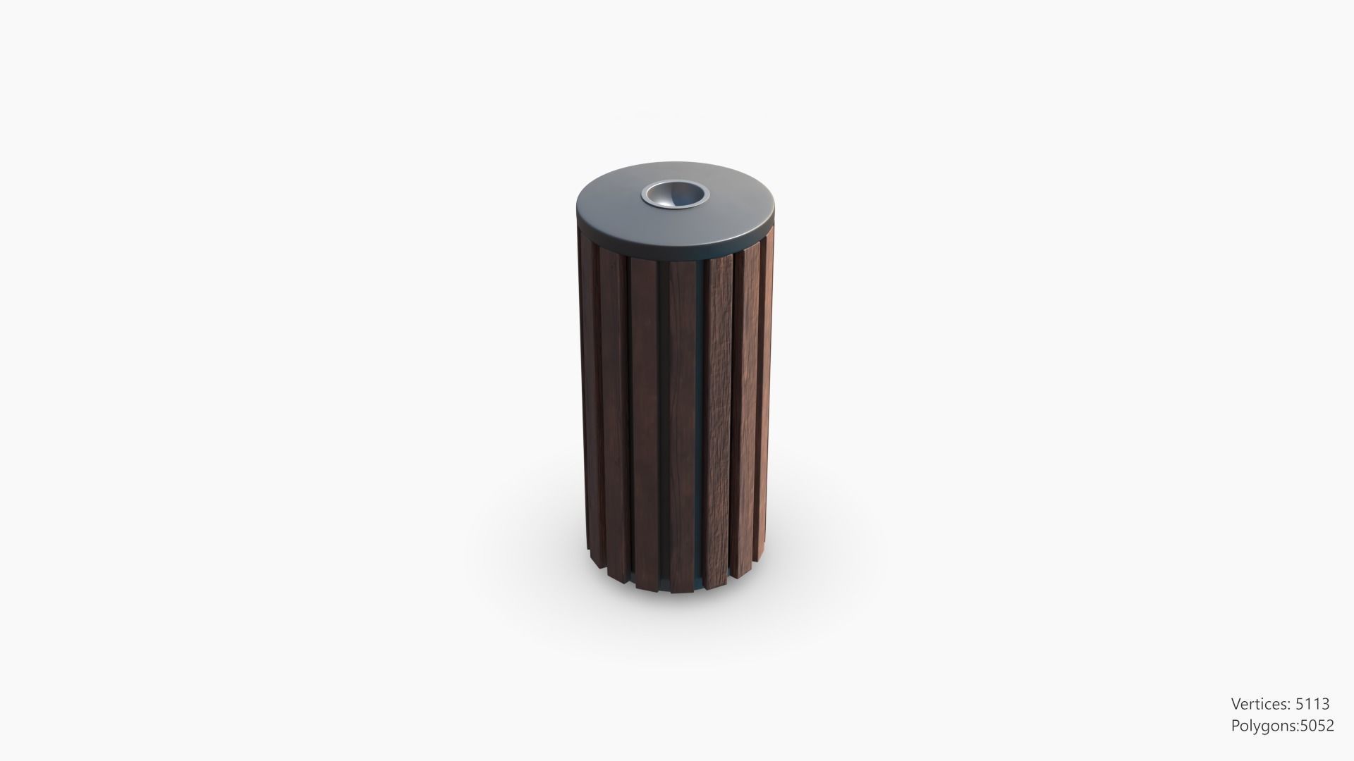 Wooden Trashcan 3D model_4