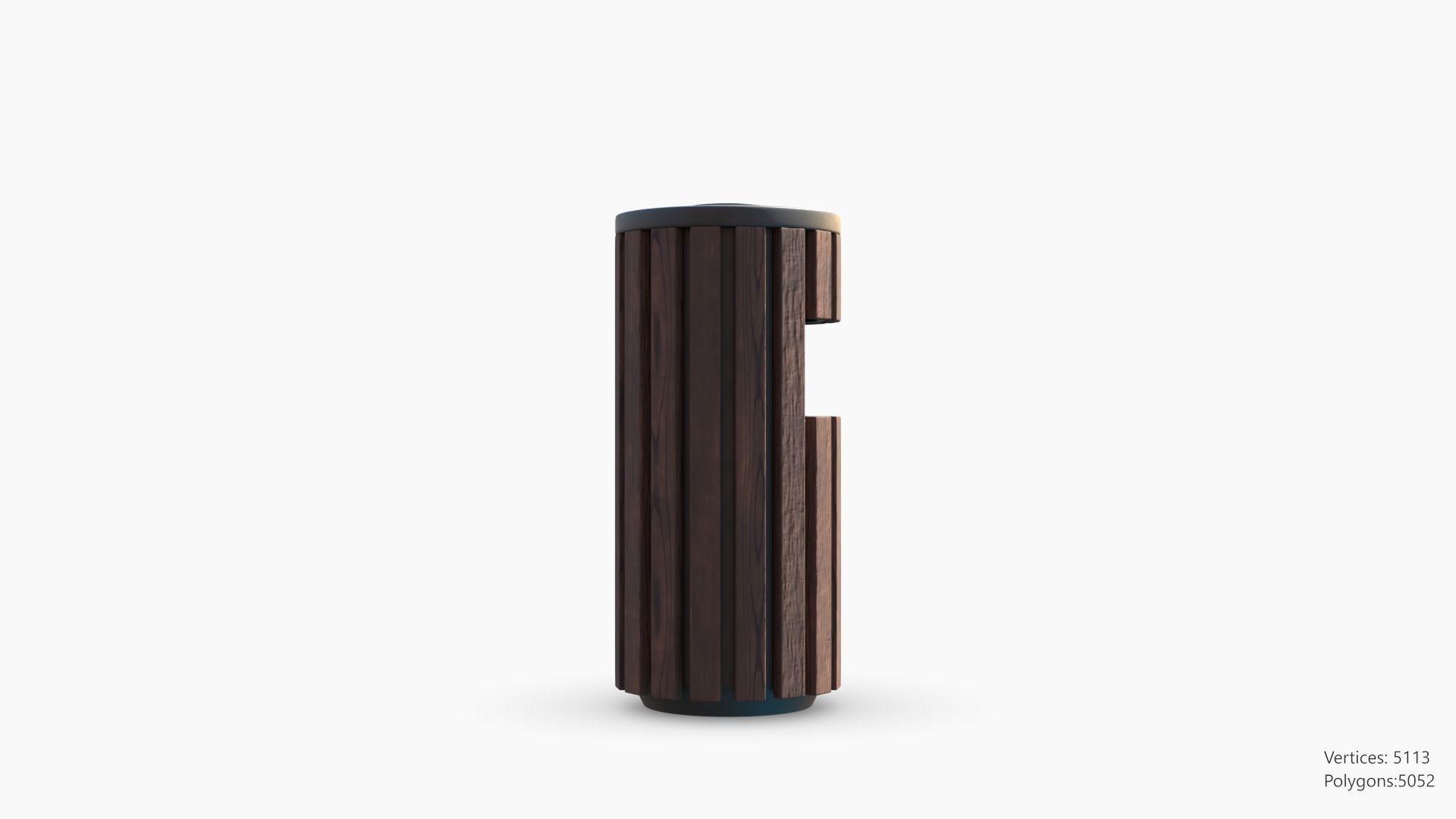 Wooden Trashcan 3D model_7