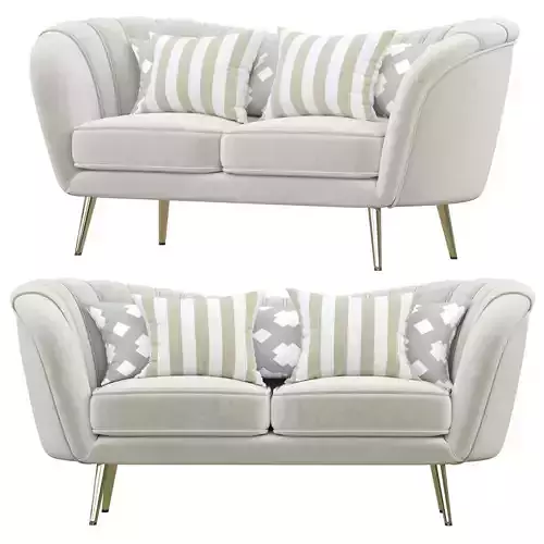 Deals on Alexandrea Velvet Flared Arm Loveseat 3d model Low-poly 3D model
