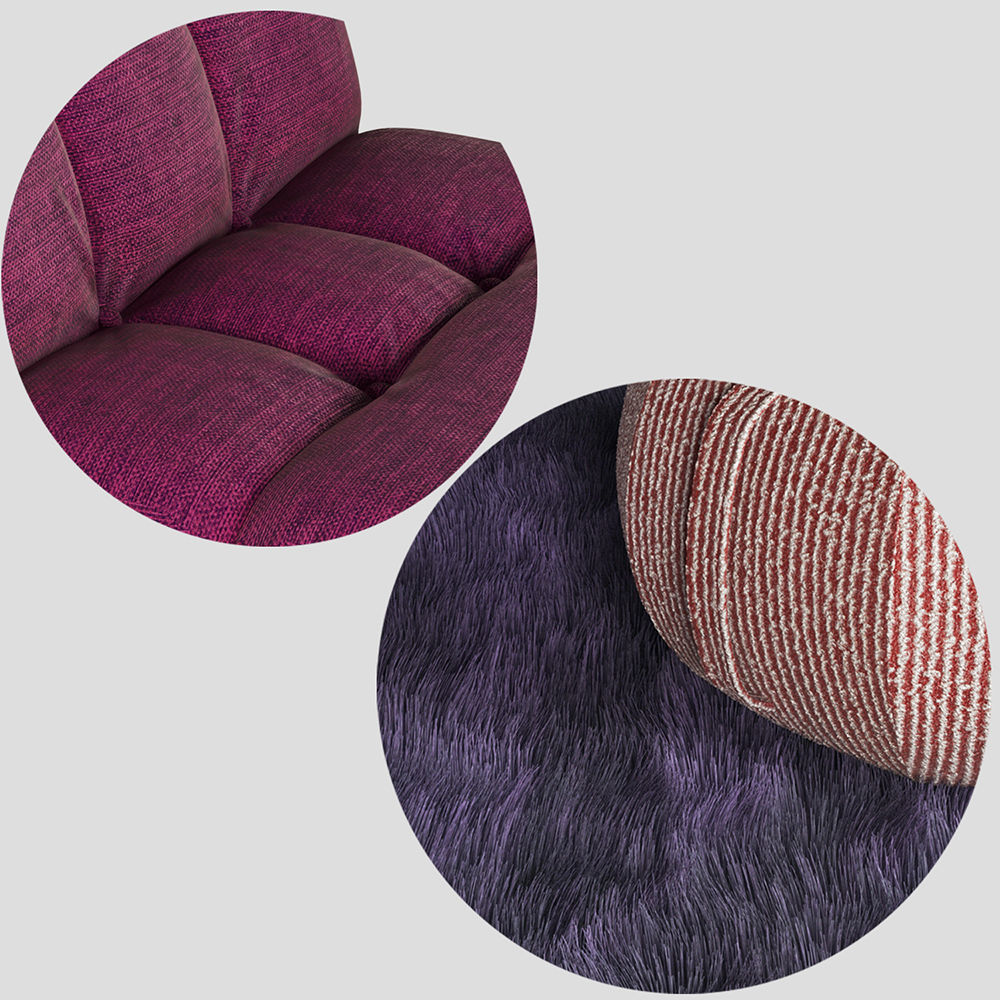Armchair and Ottoman Pouf 3D model_3