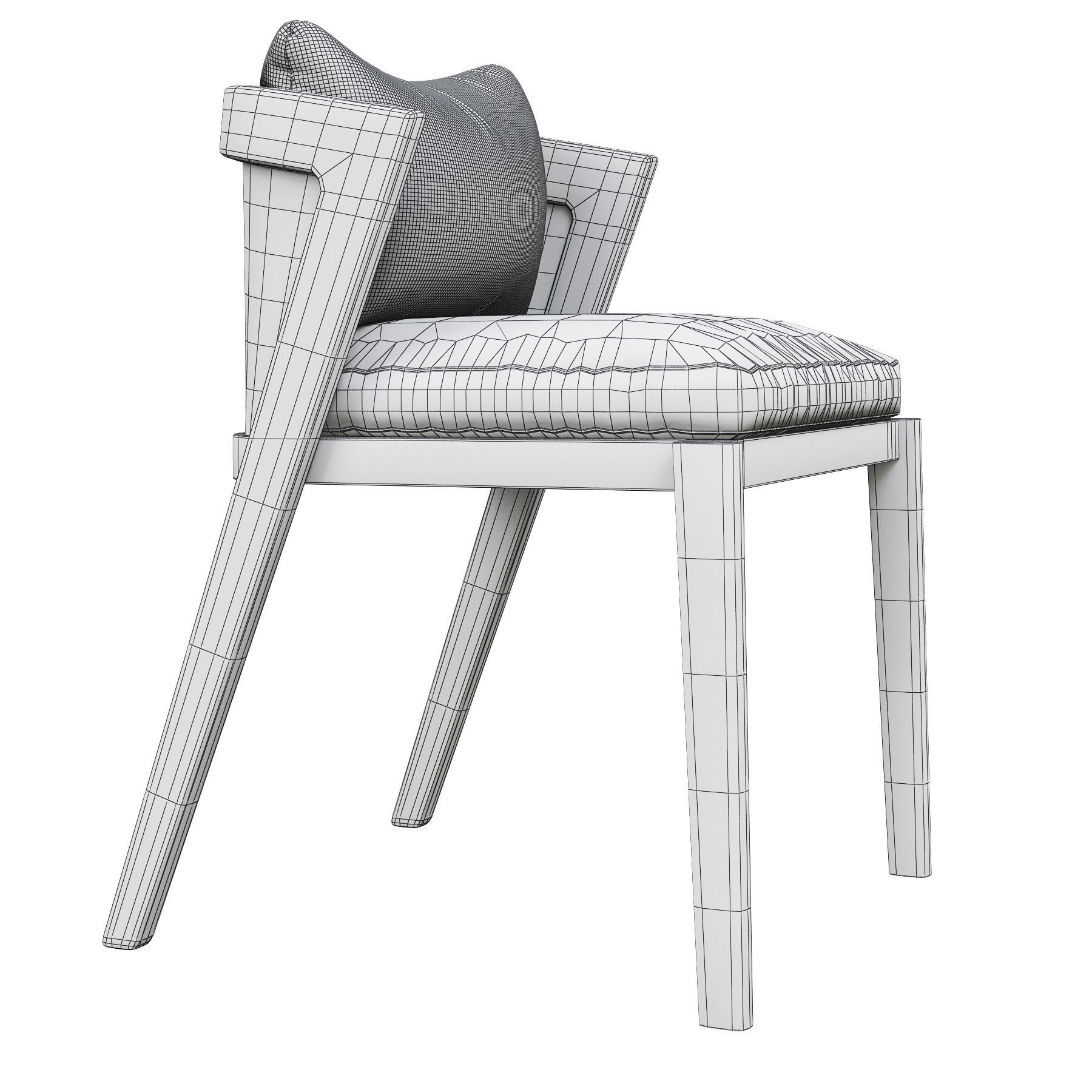 Malta Teak Side Chair 3d model Low-poly 3D model_4