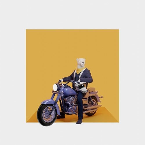 Bear biker 3D model