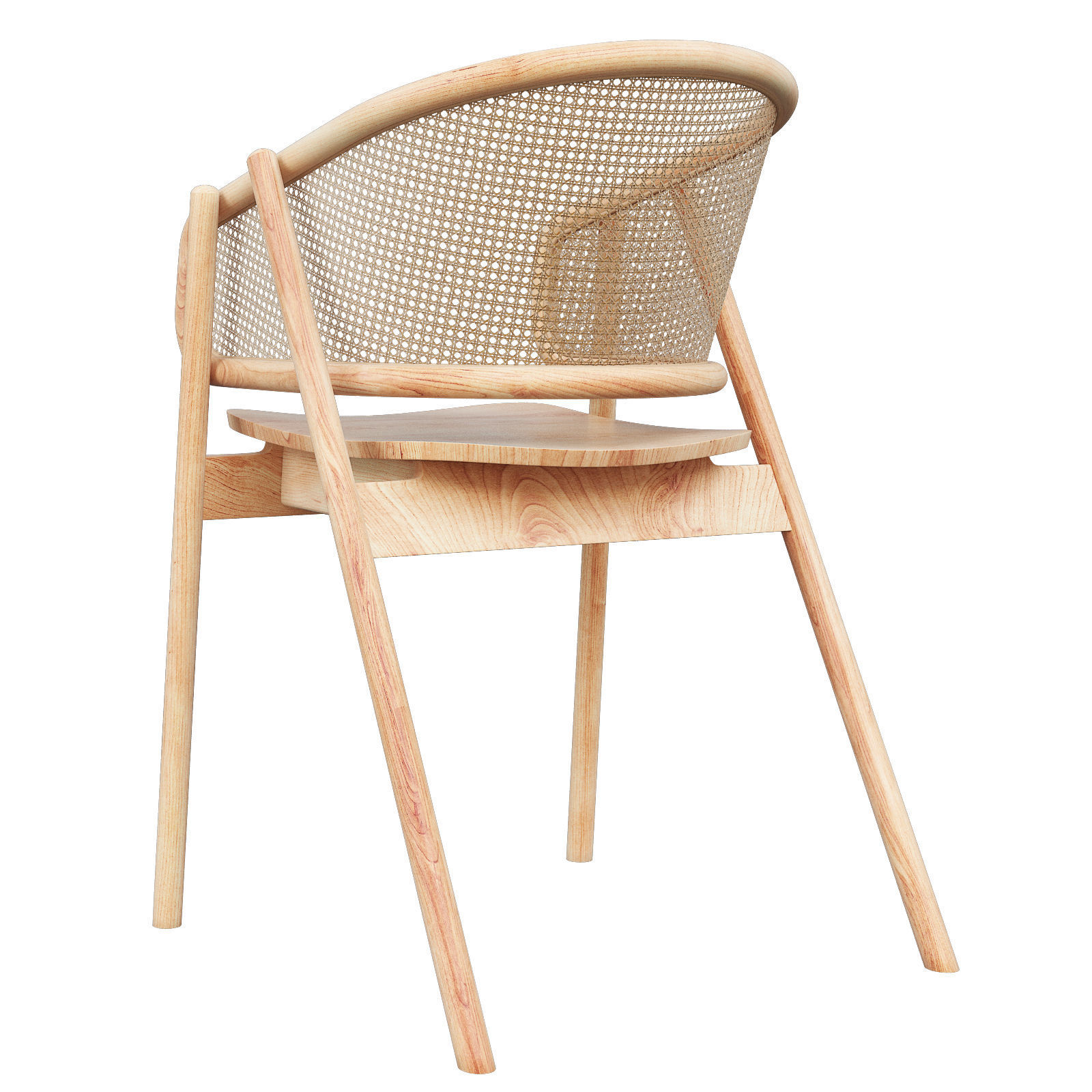 Cane Armchair 3d model Low-poly 3D model_1