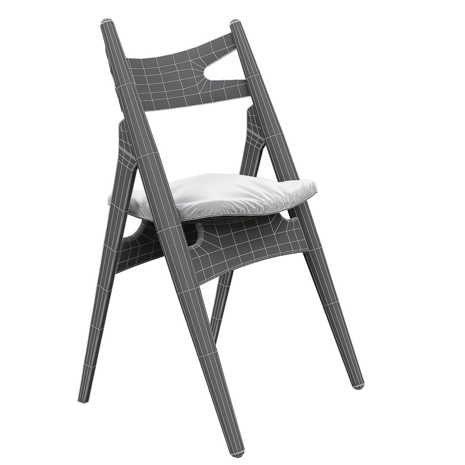 CH29P Sawbuck Chair 3d model Low-poly 3D model_2