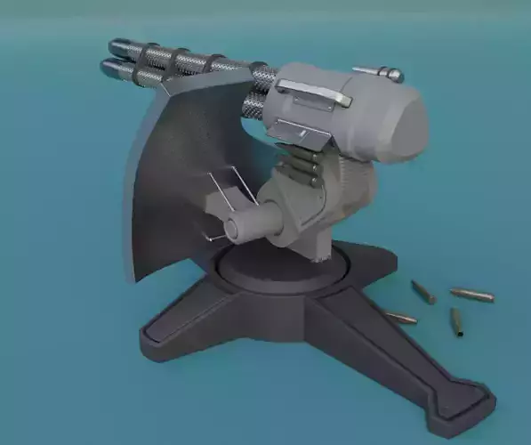 3D model turret machine gun 3D model