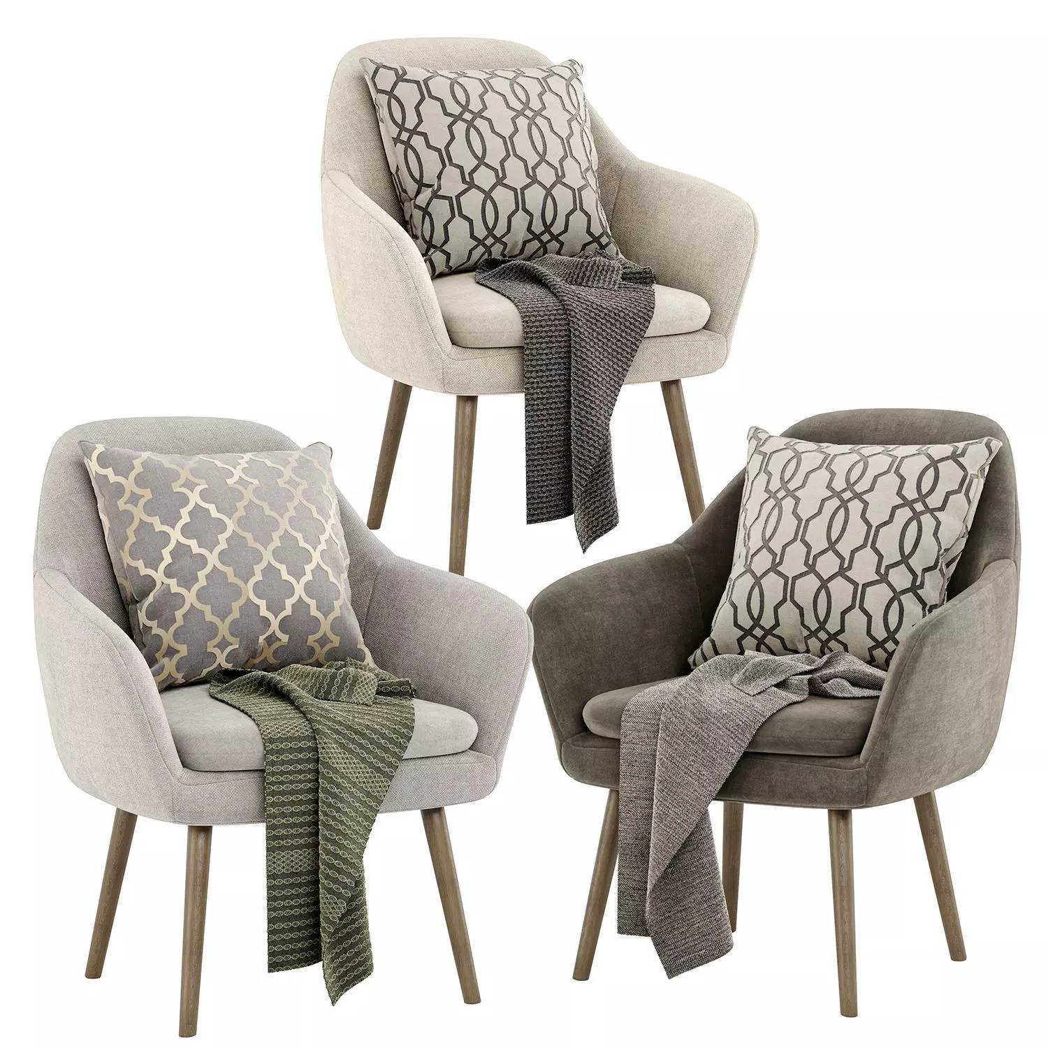 Mustache modern chair 3D model