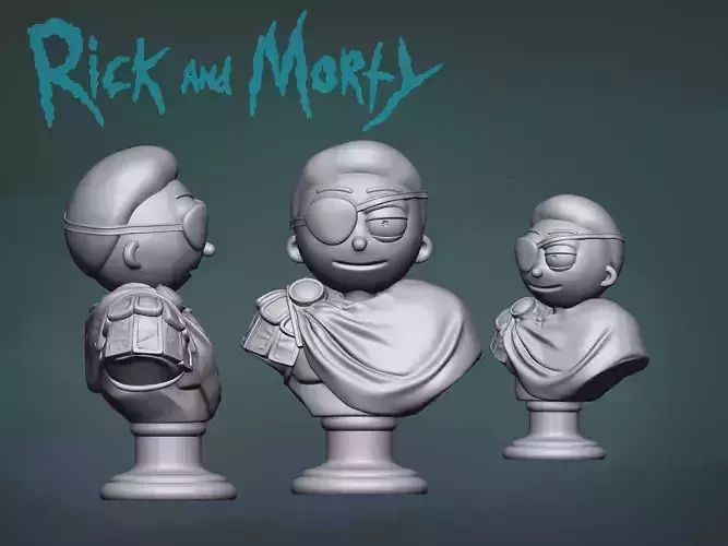 Morty rick and bust 3D print model