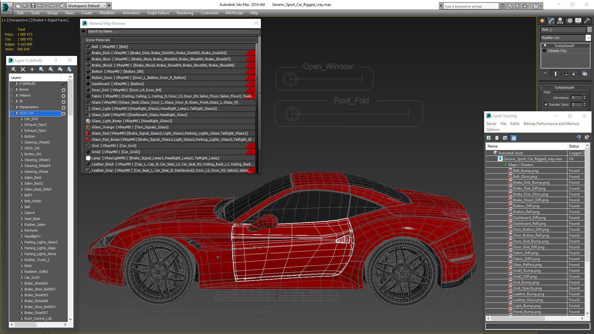 Generic Sport Car Rigged 3D model_30
