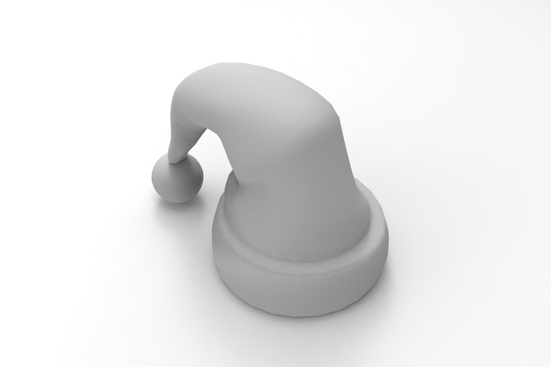 Santa Hat Low-poly 3D model_7