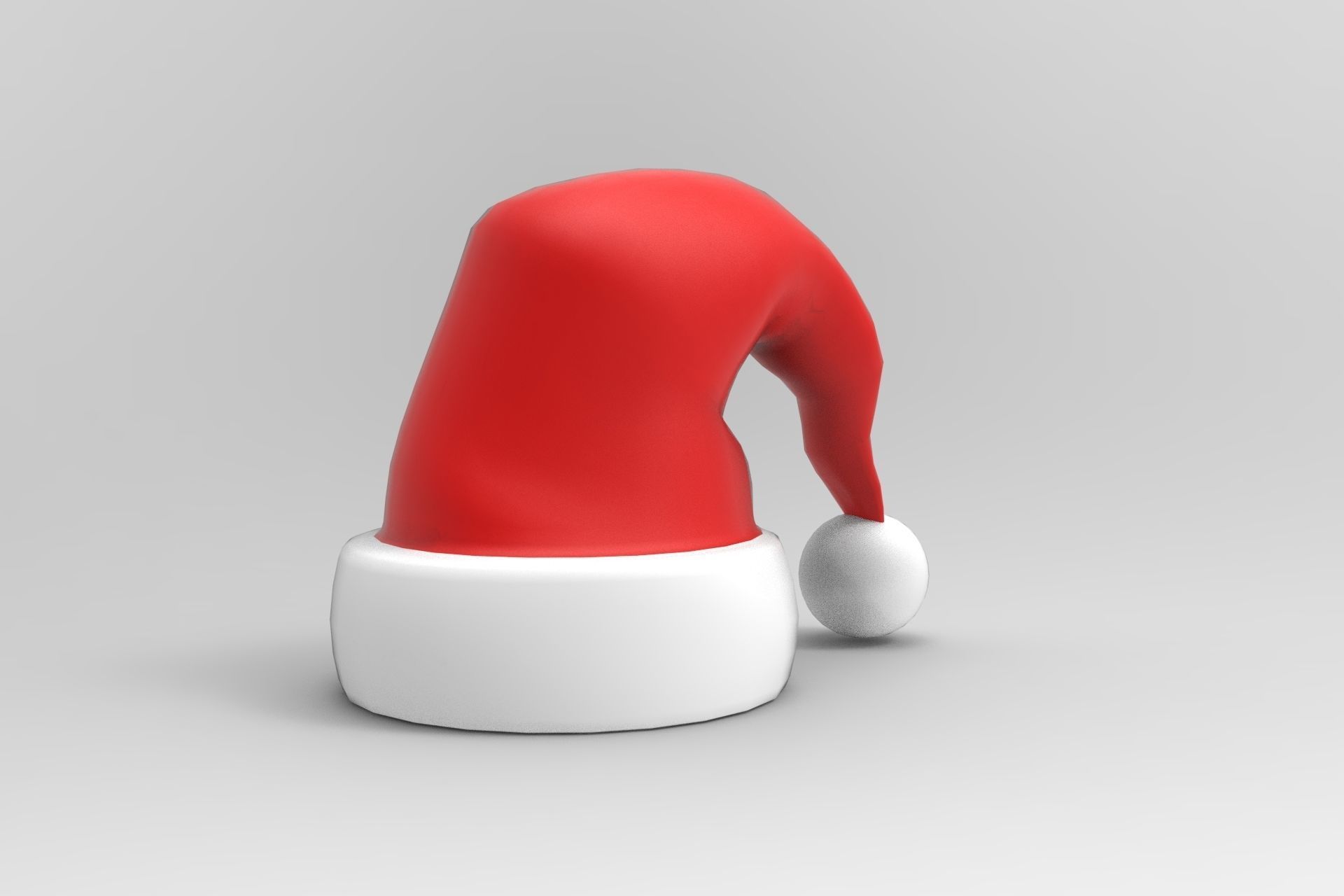 Santa Hat Low-poly 3D model_1