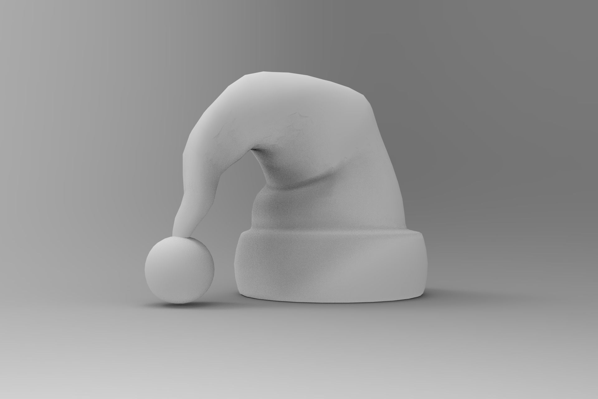 Santa Hat Low-poly 3D model_8