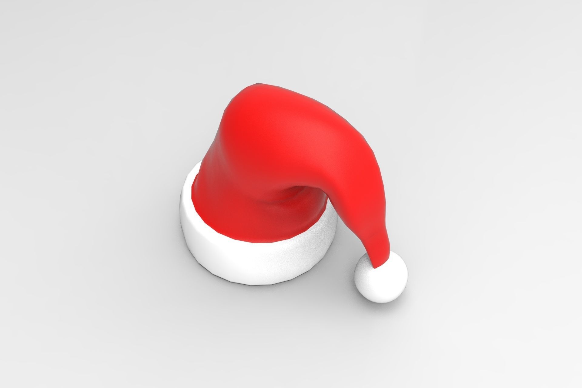 Santa Hat Low-poly 3D model_2