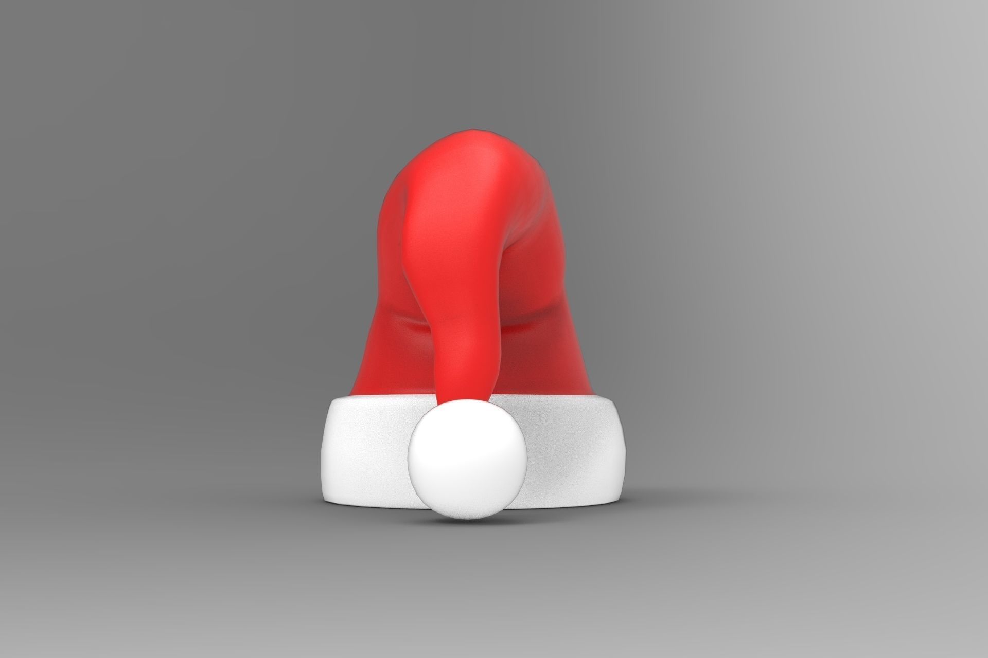 Santa Hat Low-poly 3D model_4