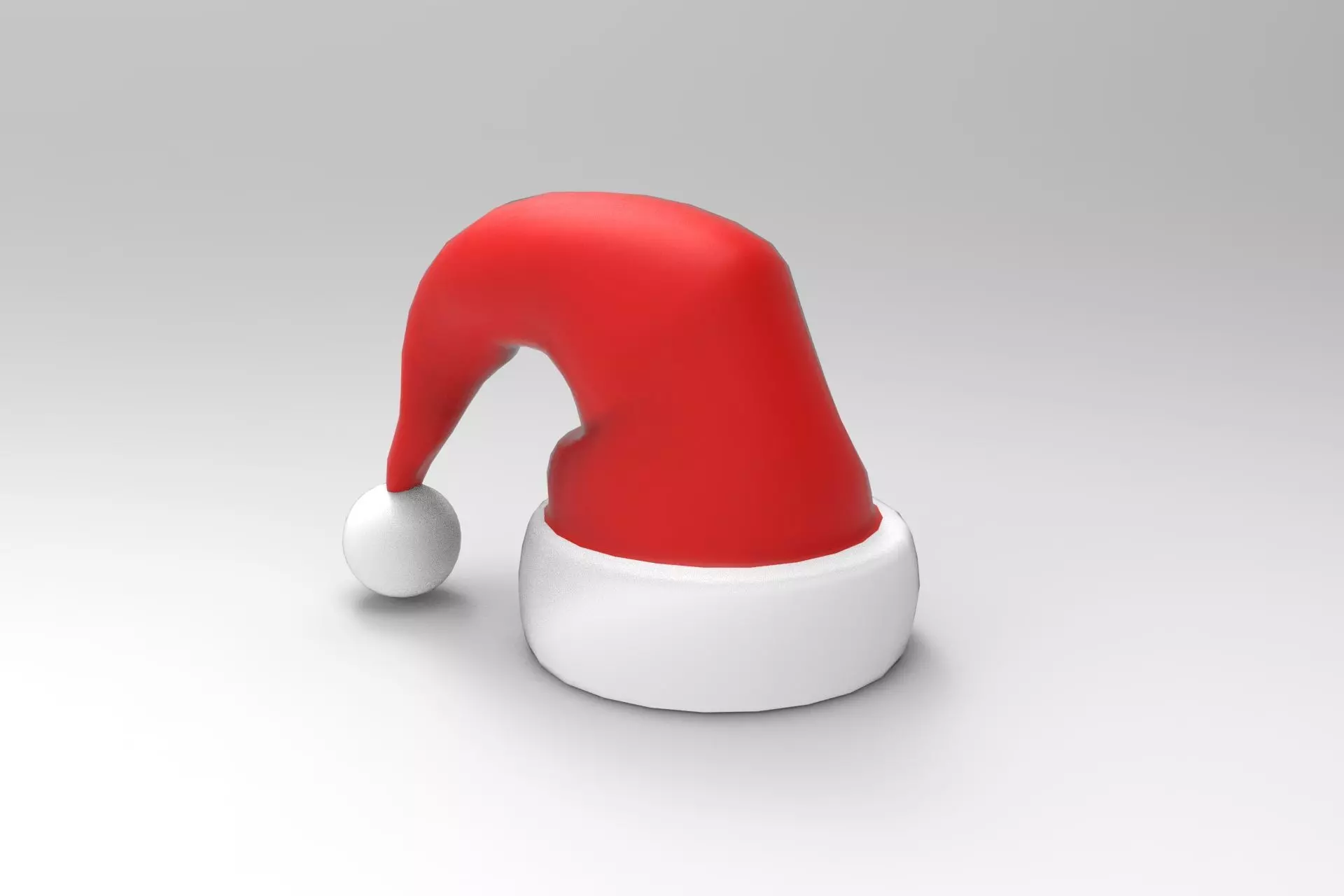 Santa Hat Low-poly 3D model_0