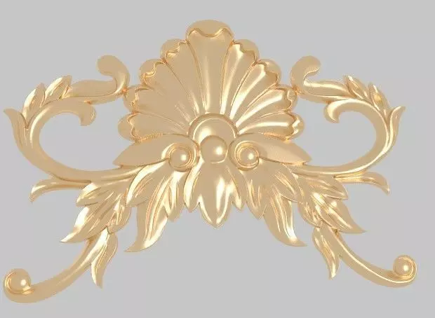 Classic mirror frame inlaid wood interior luxurious 3D model 3D model_0