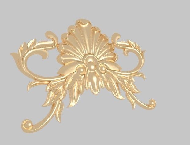 Classic mirror frame inlaid wood interior luxurious 3D model 3D model_1