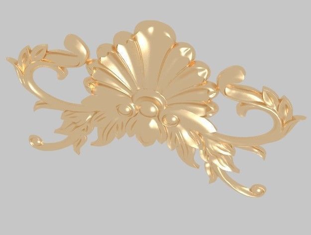 Classic mirror frame inlaid wood interior luxurious 3D model 3D model_2