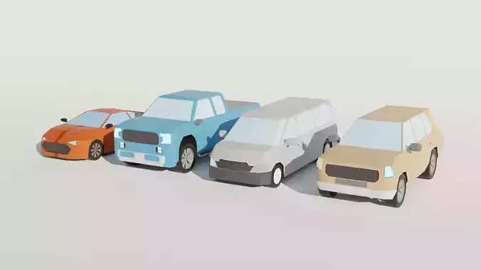 Low poly cars pack