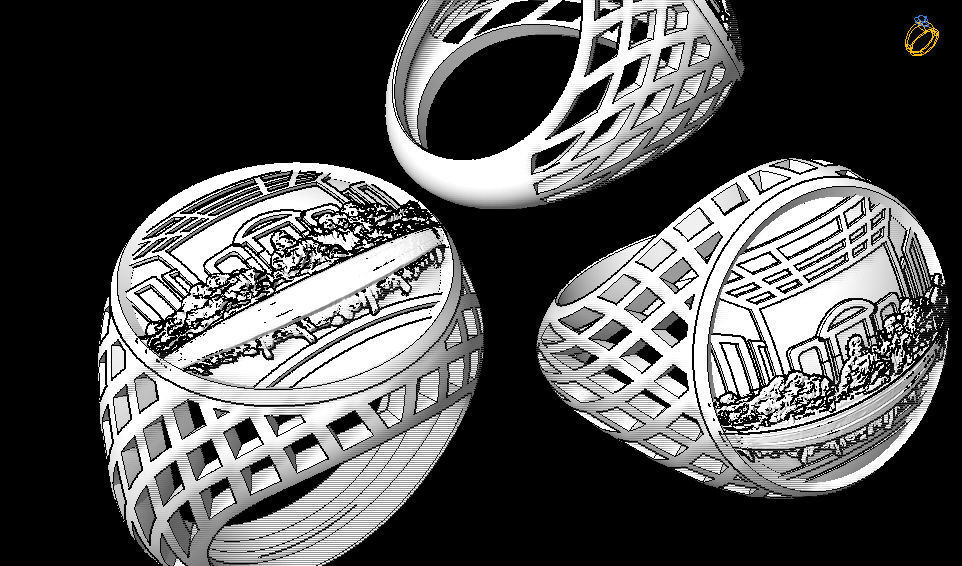 last supper ring 3D print model_3
