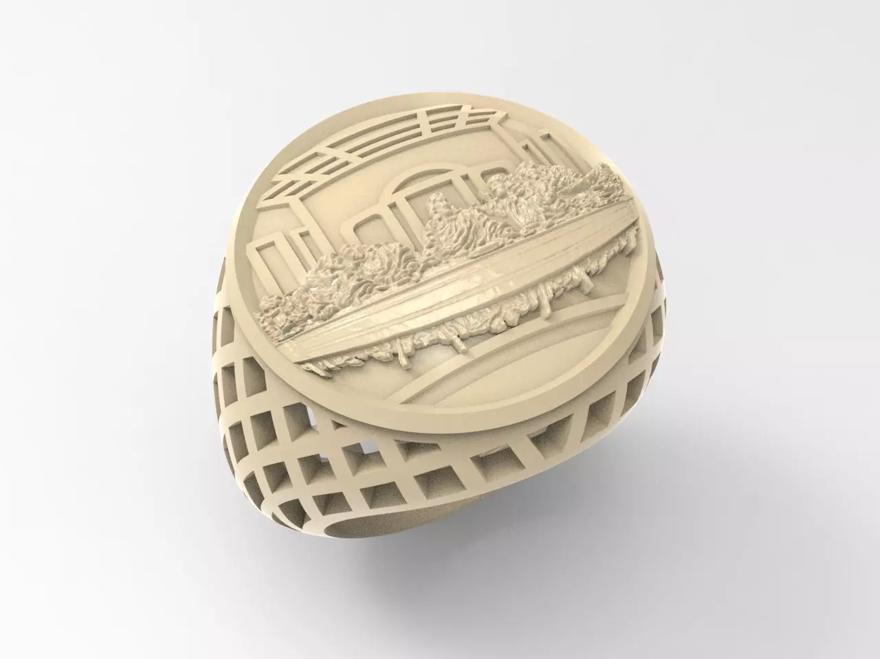 last supper ring 3D print model_0