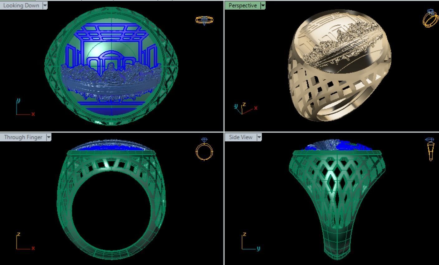 last supper ring 3D print model_2